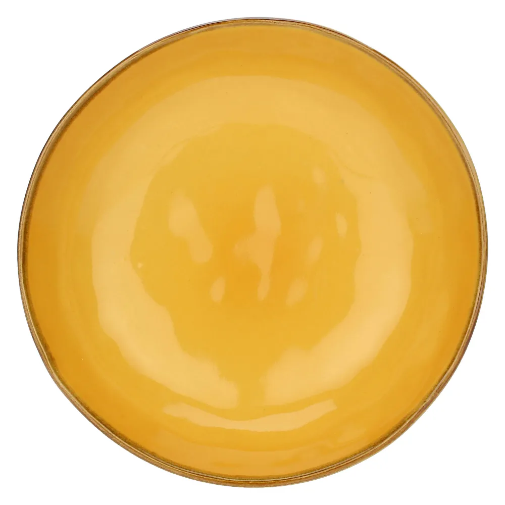 ROSE & TULIPANI Concerto Piatto Fondo Ocra 21cm Set 4 Pezzi Stoneware