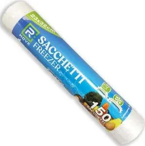 1 Rotolo da 150 Sacchi Freezer 23x32cm Trasparenti RMOVE