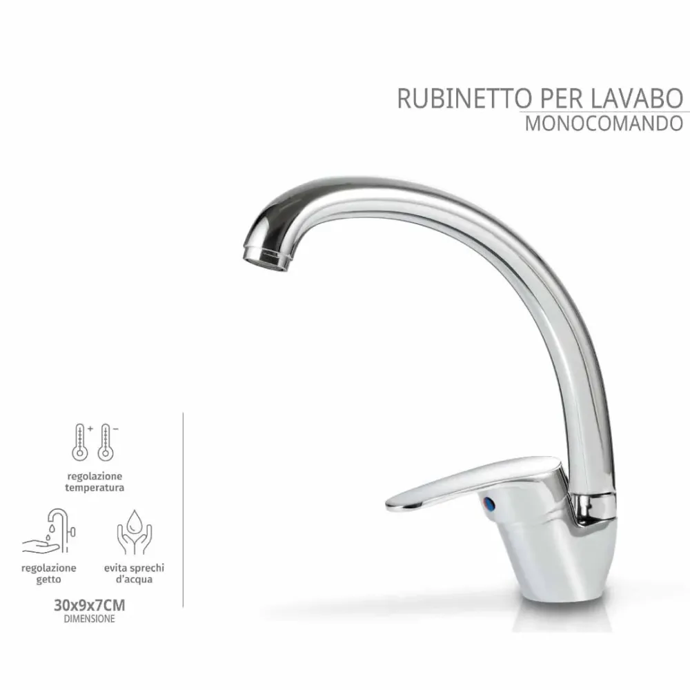 Rubinetto Miscelatore lavabo cucina Cigno - Monocomando