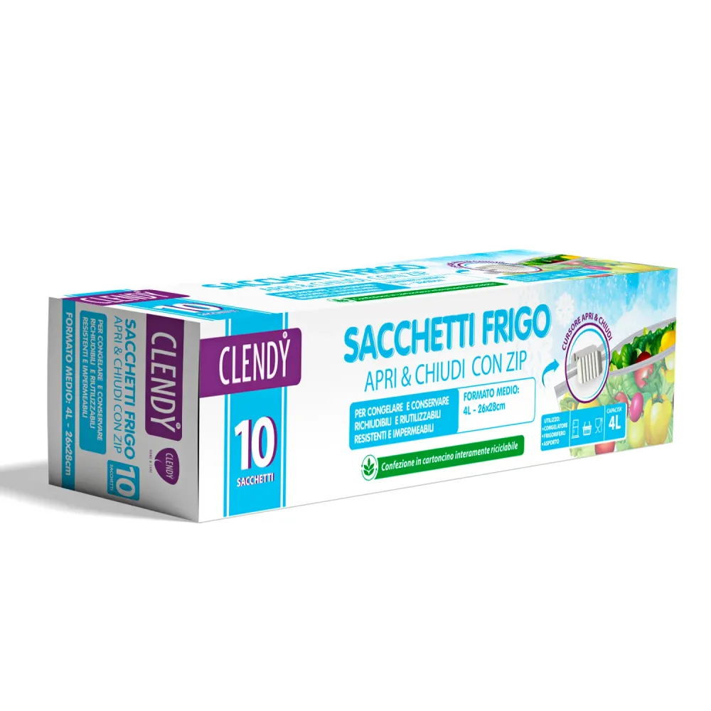 Sacchetti Frigo con Zip - Formato Medio 4L - 10pz