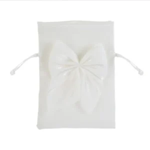 Sacchetto porta confetti raso con fiocco bianco | rohome