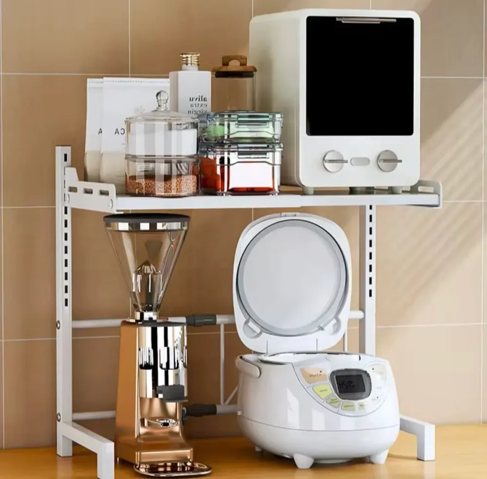 Scaffale da Cucina Multiuso Regolabile – Porta Forno, Forno Microonde e Organizer da Banco