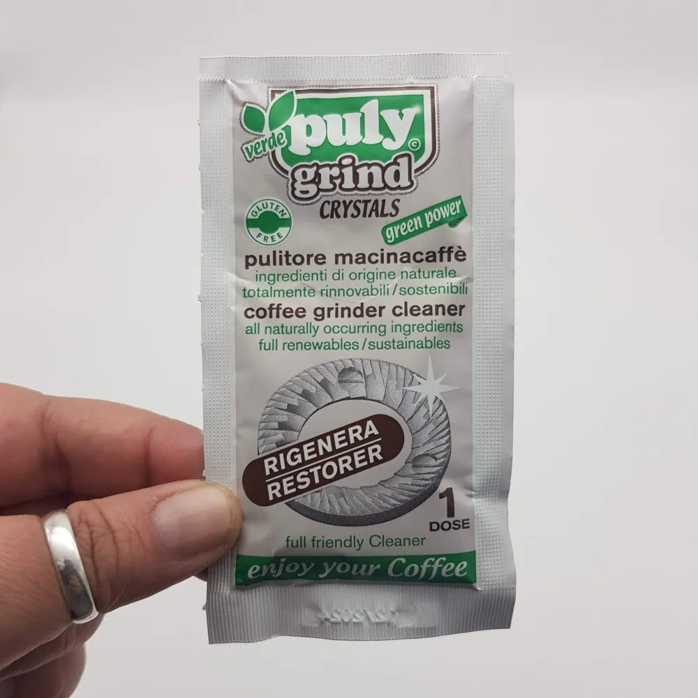 Scatola 20 bustine pulygrind cristalli per pulizia macine macinacaffè Lelit