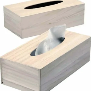 Scatola Portatovaglioli Rettangolare Legno Decoupage Cofanetto Fazzoletti Veline
