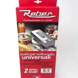 Scatola 2 rotoli 30x600 cm goffrati 3 strati per sottovuoto Reber