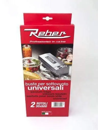 Scatola 2 rotoli 30x600 cm goffrati 3 strati per sottovuoto Reber