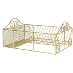 Scolapiatti metallo color oro 39x27x18. Clayre Eef