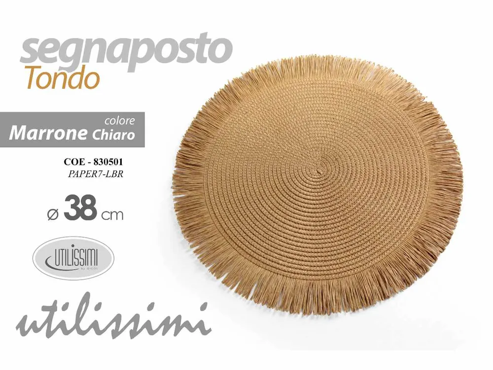 Segnaposto tondo 38cm marrone 830501