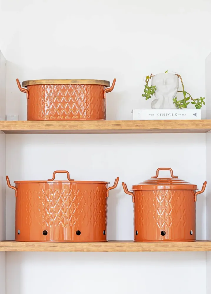 Il contenitore Mia Prism per patate e cipolle 2 camere terracotta Selected Products - 871
