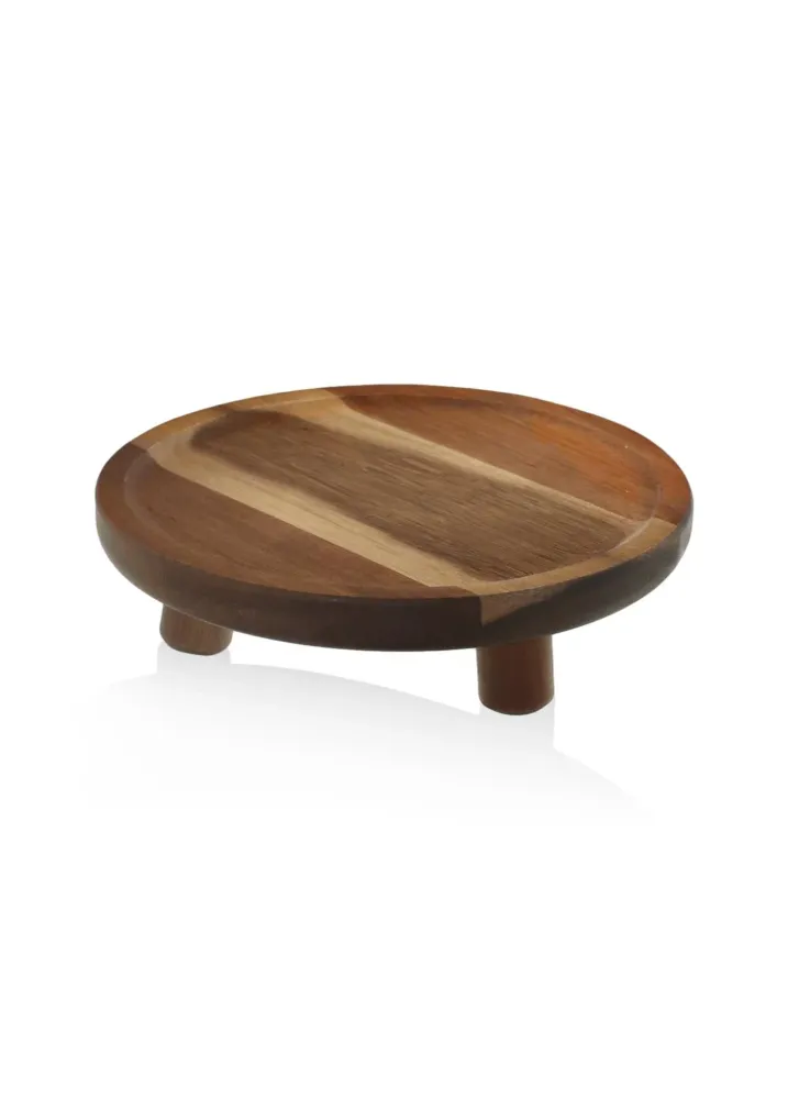 Il servizio con piede acacia Mia Natura 20x6 cm Selected Products - 871