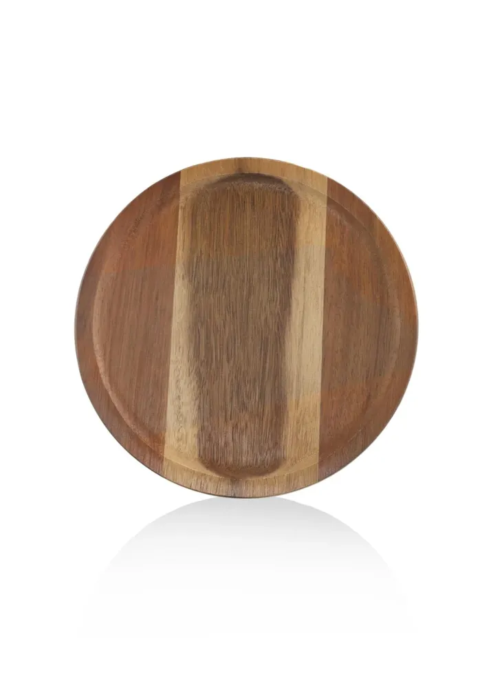 Il servizio con piede acacia Mia Natura 20x6 cm Selected Products - 871