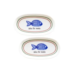 Servizio Pesce Ovale 2 Pezzi 21 cm Piatto Da Portata Pesce Ovale Ceramica Set Da 2 Selected Products - 871