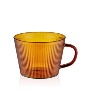 Tazza da caffè vetro borosilicato righe Mia, ambra, 310 ml (10,48 fl oz) Selected Products - 871