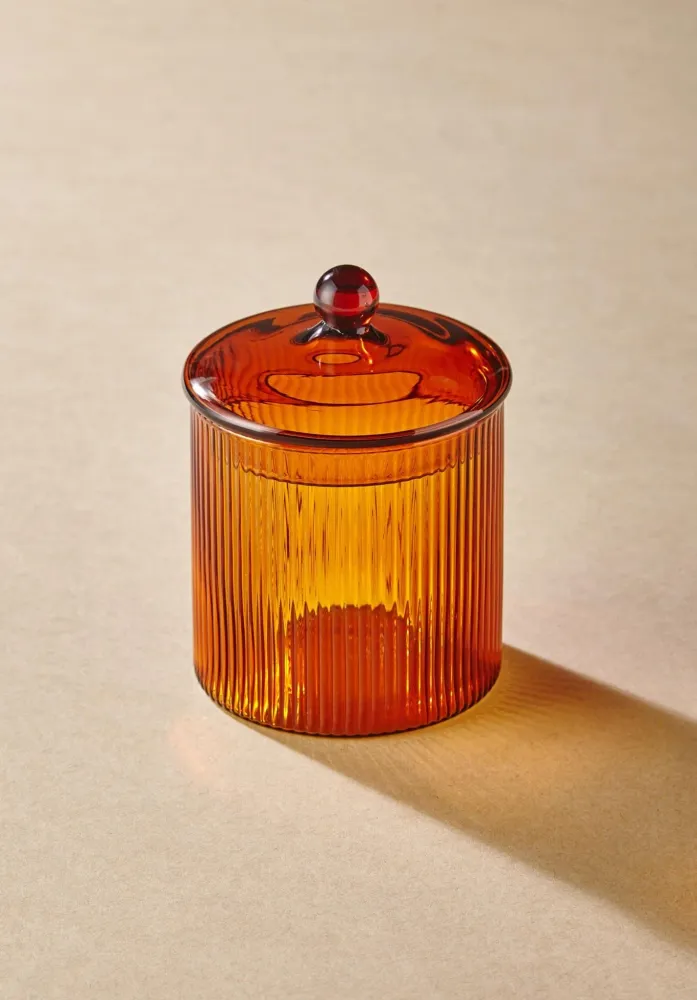 La Zuccheriera Mia Vetro Borosilicato Rigato Ambra 9x9x11 cm Selected Products - 871