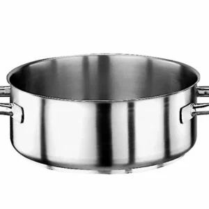 Serie 1000 Casseruola Bassa Cm.40 H.14,5 Lt.18 Acciaio Inox 2 Maniglie