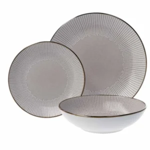 Servizio piatti ceramica 18 pezzi beige 74282