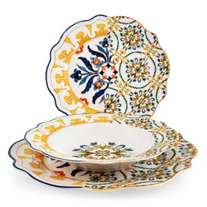Servizio 18 piatti faenza china decoratoH&H