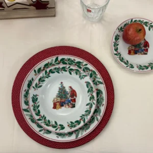 Servizio Piatti Natalizio 18 Pezzi Porcellana - Sophie Maison Dear Santa