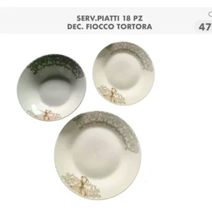 Servizio piatti per 6 persone porcellana beige e tortora classico - Casalinghi Del Giudice
