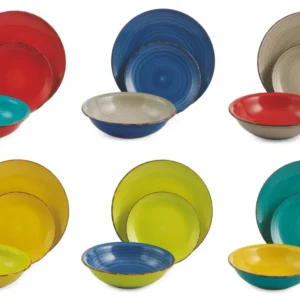 Servizio Piatti 18 Pezzi Gres Villa d'Este Home Tivoli Baita 2 Multicolor