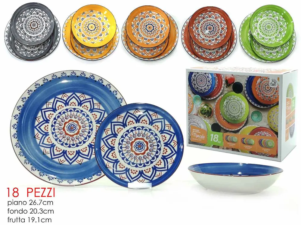 Servizio piatti 18 pezzi m.color 508405