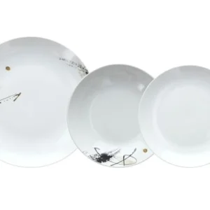 Servizio piatti 18 pezzi Poivre Porcellana Bianco