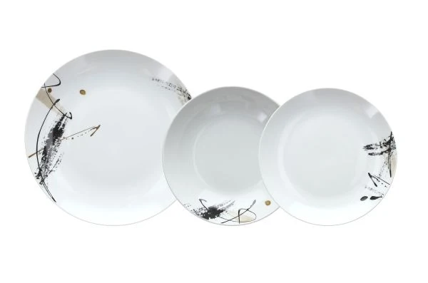 Servizio piatti 18 pezzi Poivre Porcellana Bianco