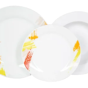Servizio Piatti 18 Pezzi Porcellana con Decori Collection Satin Decor