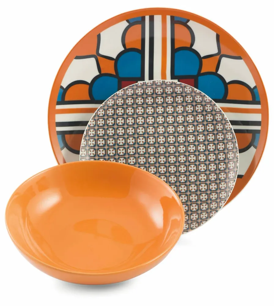 Servizio Piatti 18 Pezzi Porcellana e Gres Villa d'Este Home Tivoli Cala Lisboa Multicolor