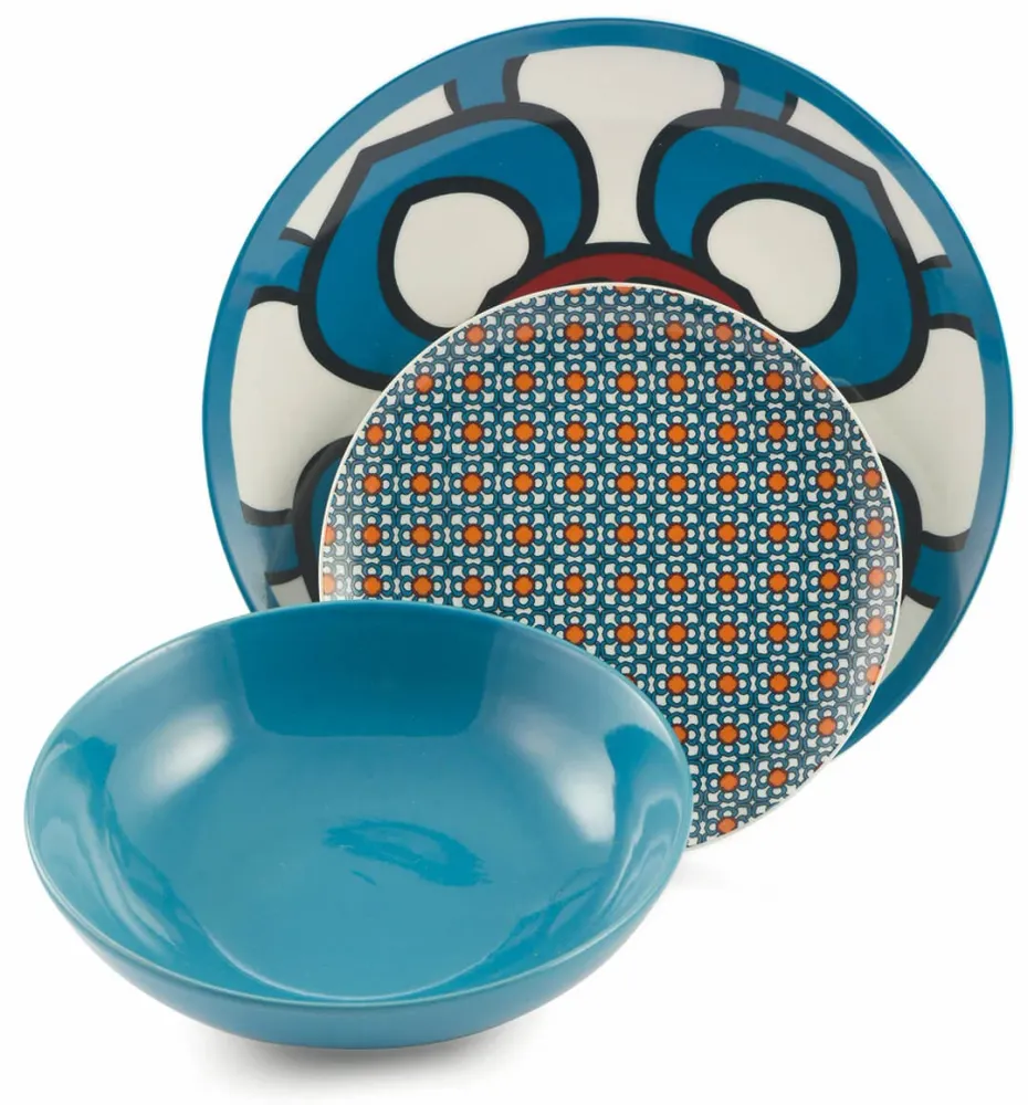 Servizio Piatti 18 Pezzi Porcellana e Gres Villa d'Este Home Tivoli Cala Lisboa Multicolor