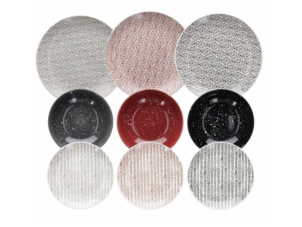 Servizio di piatti 18 pezzi porcellana linea louise chakra