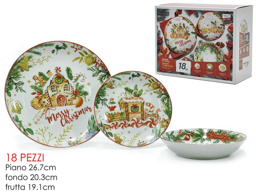 Servizio piatti da 18 pezzi porcellana linea pan di zenzero