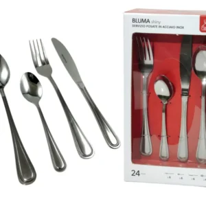 Servizio di Posate Bluma Shiny 24 Pezzi Acciaio Inox - Stile Contemporaneo.