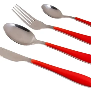 Servizio Set di Posate 24 Pezzi Acciaio Inox 18/10 Collection Panarea Rosso