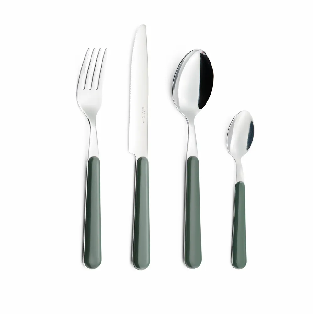 Servizio Set di Posate 24 pezzi Acciaio Inox Eme Brio Verde 59