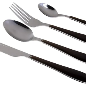 Servizio Set di Posate 24 Pezzi Acciaio Inox 18/10 Collection Panarea Nero