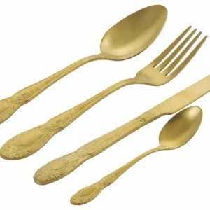 Servizio Set di Posate 24 Pezzi Acciaio Satinato Oro, Villa d'Este Home Tivoli Wonderland