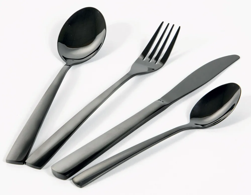 Servizio Set di Posate 24 Pezzi Acciaio Villa d'Este Home Tivoli Modern Nero
