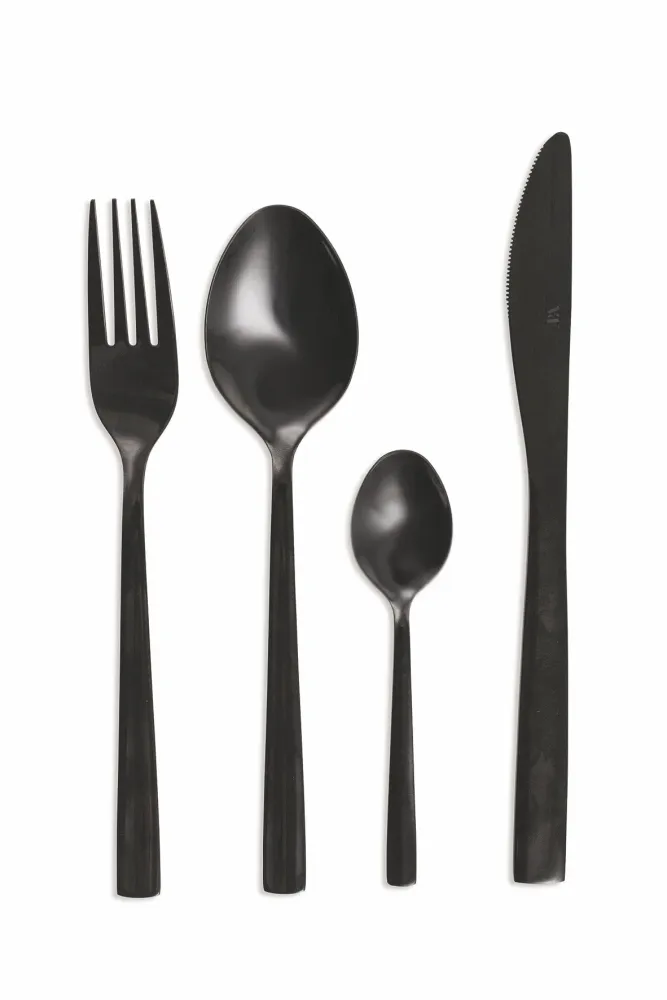 Servizio Set di Posate 24 Pezzi Acciaio Villa d'Este Home Tivoli Modern Nero