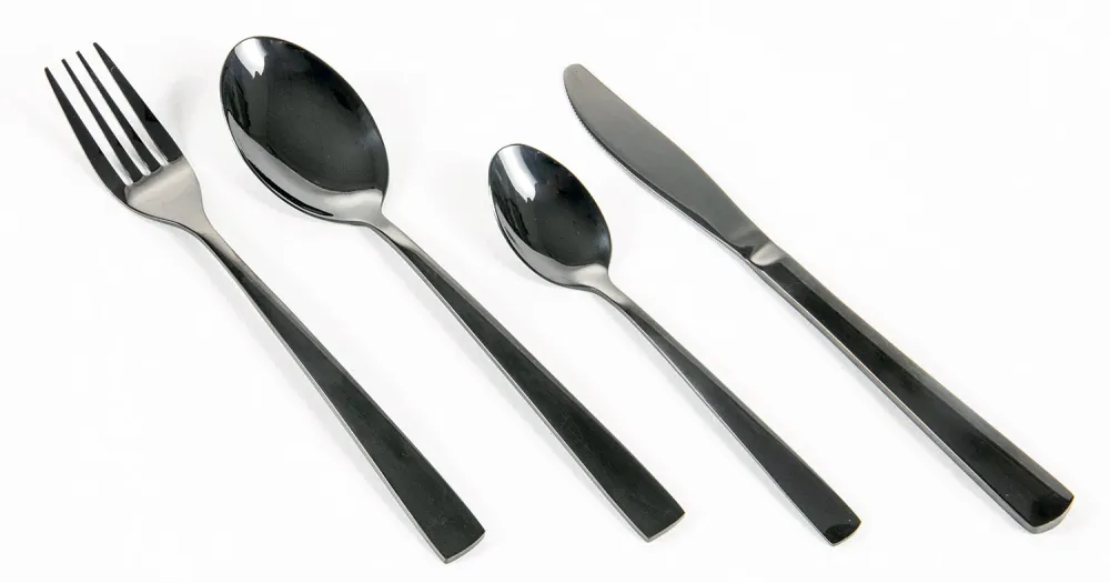 Servizio Set di Posate 24 Pezzi Acciaio Villa d'Este Home Tivoli Modern Nero