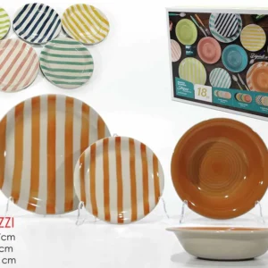 Servizio da tavola 18 pezzi stripes multicolor