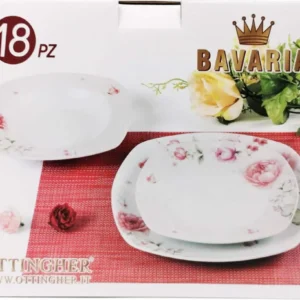 Set 18x Piatti Bavaria Ottingher Set 18 Piatti Porcellana Decorati Con Fiori Servizio Piatti Completo 6 Persone 6 Piatti P...
