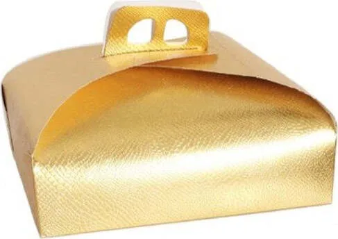 Set 3pz Scatola Porta Torta Oro 45x45 Cm Per Dolci Paste Pasticceria Festa 58011