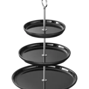 Set Alzata Tre Piatti D.20/25/32cm H.47 Melamina Nera