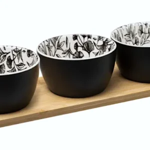 Set Aperitivo 3 Ciotole Con Vassoio Bamboo 176926