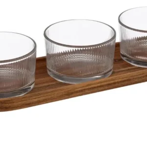 Set Aperitivo 3 Ciotole C/vassoio Acacia 196306