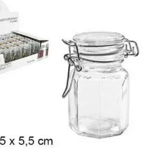 Set 24 Pz Barattolo Ottagonale Vasetto Con Tappo Porta Spezie Vetro 85g 100827