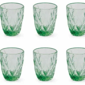 Set 6 Bicchieri Ø8x10 cm Vetro Villa d'Este Home Tivoli Quarzo Verdi