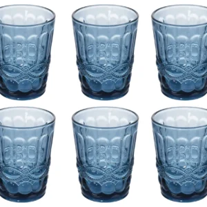 Set 6 Bicchieri Acqua Nobilis Vetro VdE Tivoli 1996 Blu