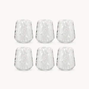 Set 6 bicchieri acqua vetro decorato Candy